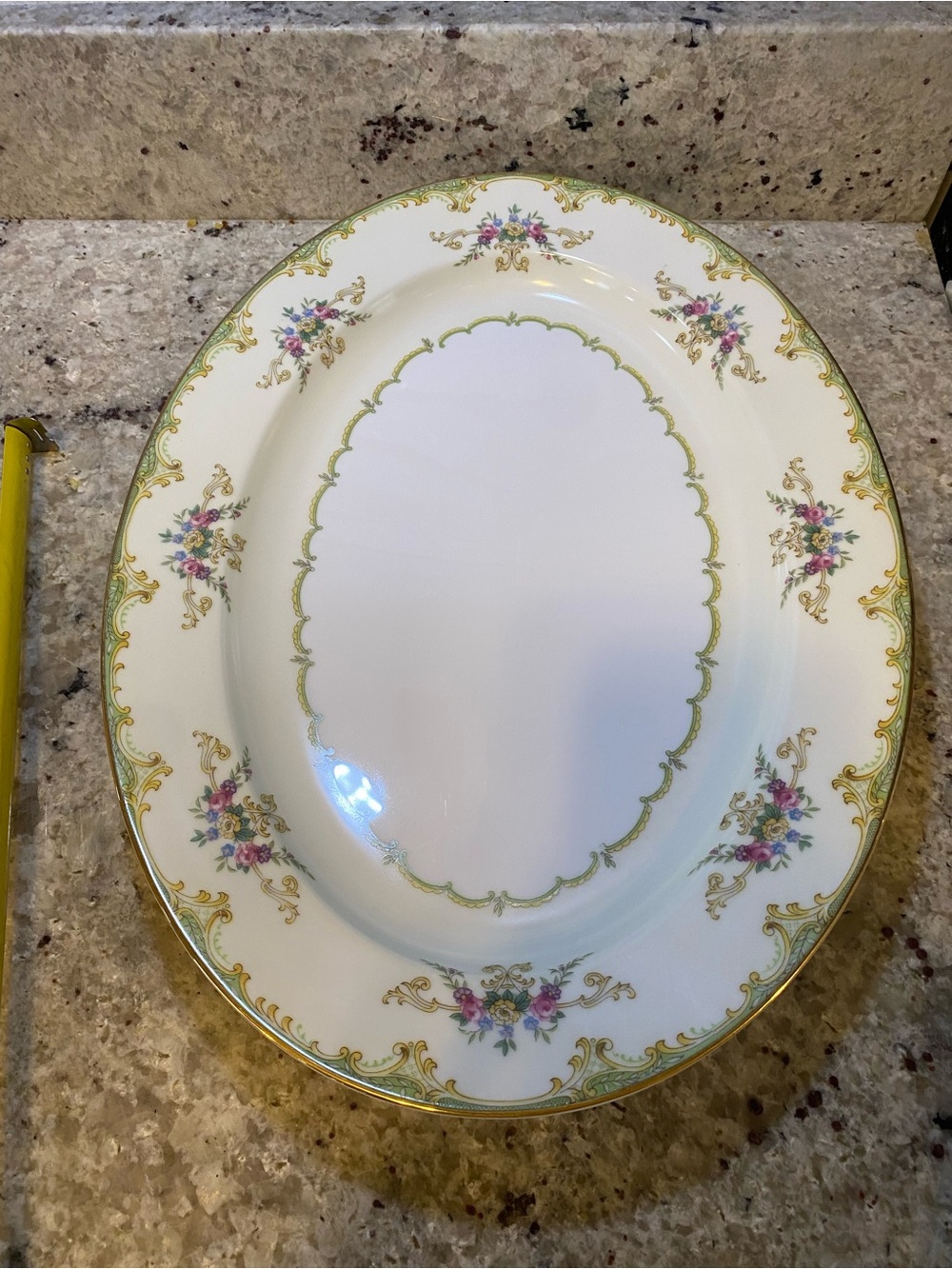 Noritake Winton 18” Pink , Green Floral Platter Excellent Condition